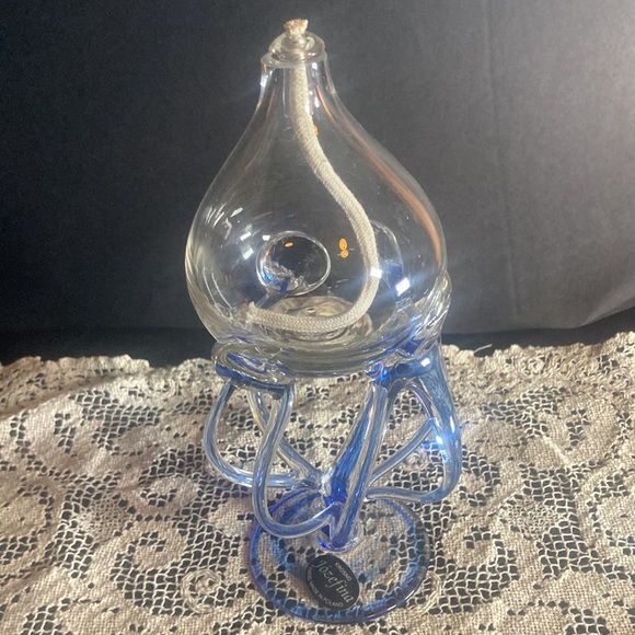 Jozefina Krosno blown glass octopus oil lamp vintage - Picture 3 of 13